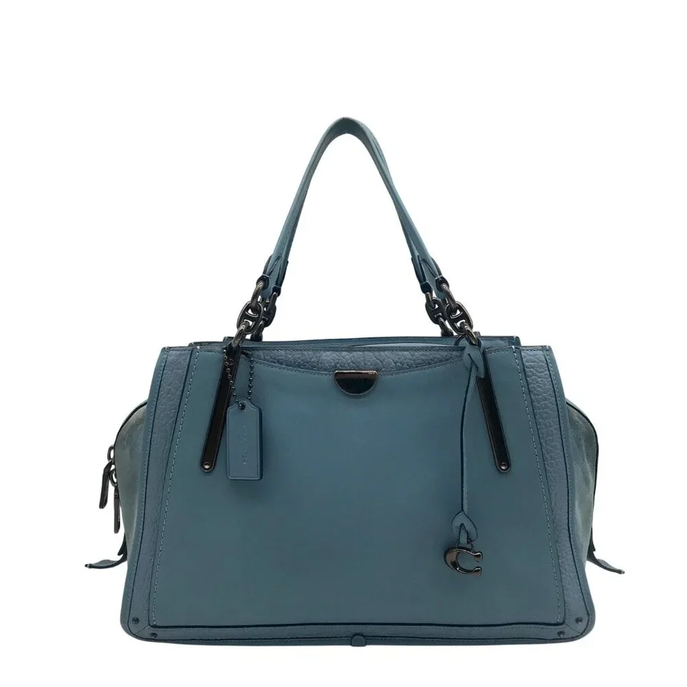 Coach Slate Blue Leather Dreamer 36 Satchel Bag 41340